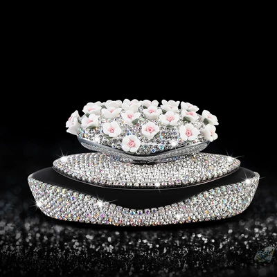 and women's ornaments Diamond car – Car Perfume Aromatherapy - white-drill