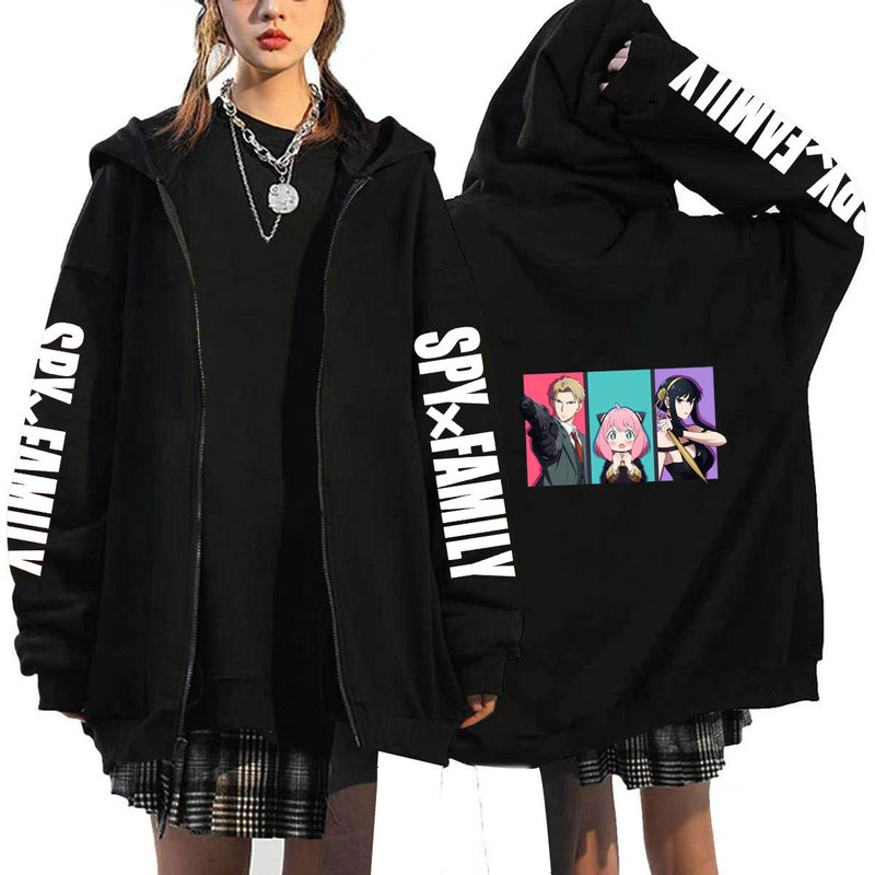 Foreign Trade Trendy Brand Animation Printing Spy X Family Spy Family Zipper Hoodie and Fleece Jacket Sweater Foreign Trade Trendy Brand Animation Printing Spy X Family Spy Family Zipper Hoodie and Fleece Jacket Sweater