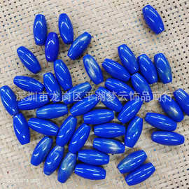 8mm电镀瓷黑CCB珠 实色蓝黑镀AB彩 蓝灰仿黑珍珠色3mm孔径玻璃珠