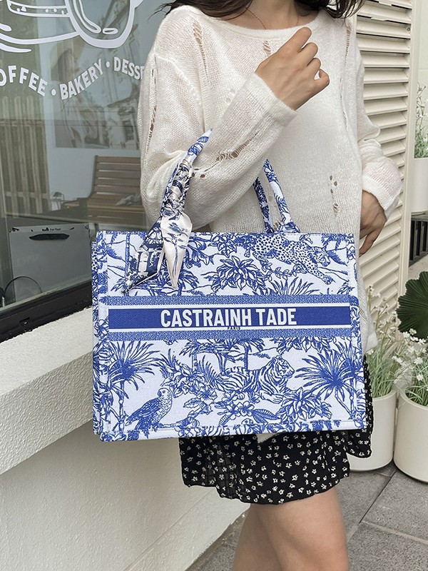 Bolso de mujer nueva impresión de lona transfronteriza bolso animal de la jungla de alta calidad de moda moda bolsa de viaje