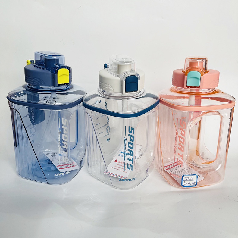 Siliya 7508 cuadrado de gran capacidad taza de plástico deportes al aire libre sitio de construcción casa escuela cuatro estaciones taza de plástico para beber