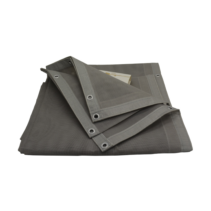 防炎网 阻燃安全网银灰色PVC网格布建筑密目网爬架安全网 盘扣网