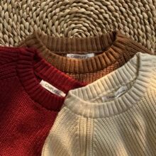 2022新款外贸男童毛衣 学院风复古粗针织衫儿童毛衣 童装纯色上衣