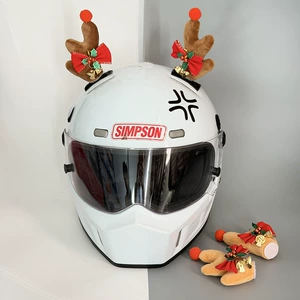New helmet decoration with deer antlers, Christmas holiday accessory, quick-release Velcro fastening, motorcycle full-face helmet decoration with cat ears