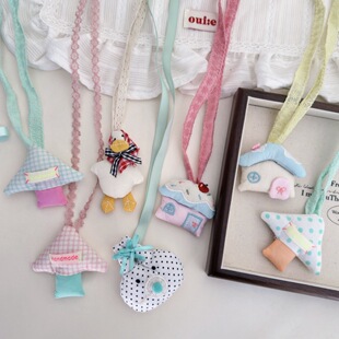 Han Feng Fabric Cute Animal Mushroom Children's Necklace Pendant Adjustable Accessories