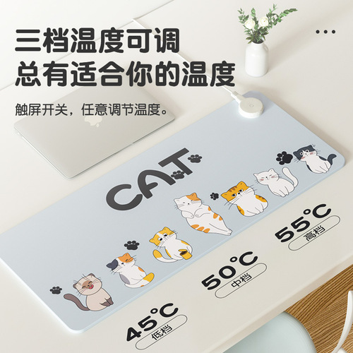 Heating mouse pad extra large heating warm desk pad office writing desktop computer keyboard electric heating plate hand warming desk pad