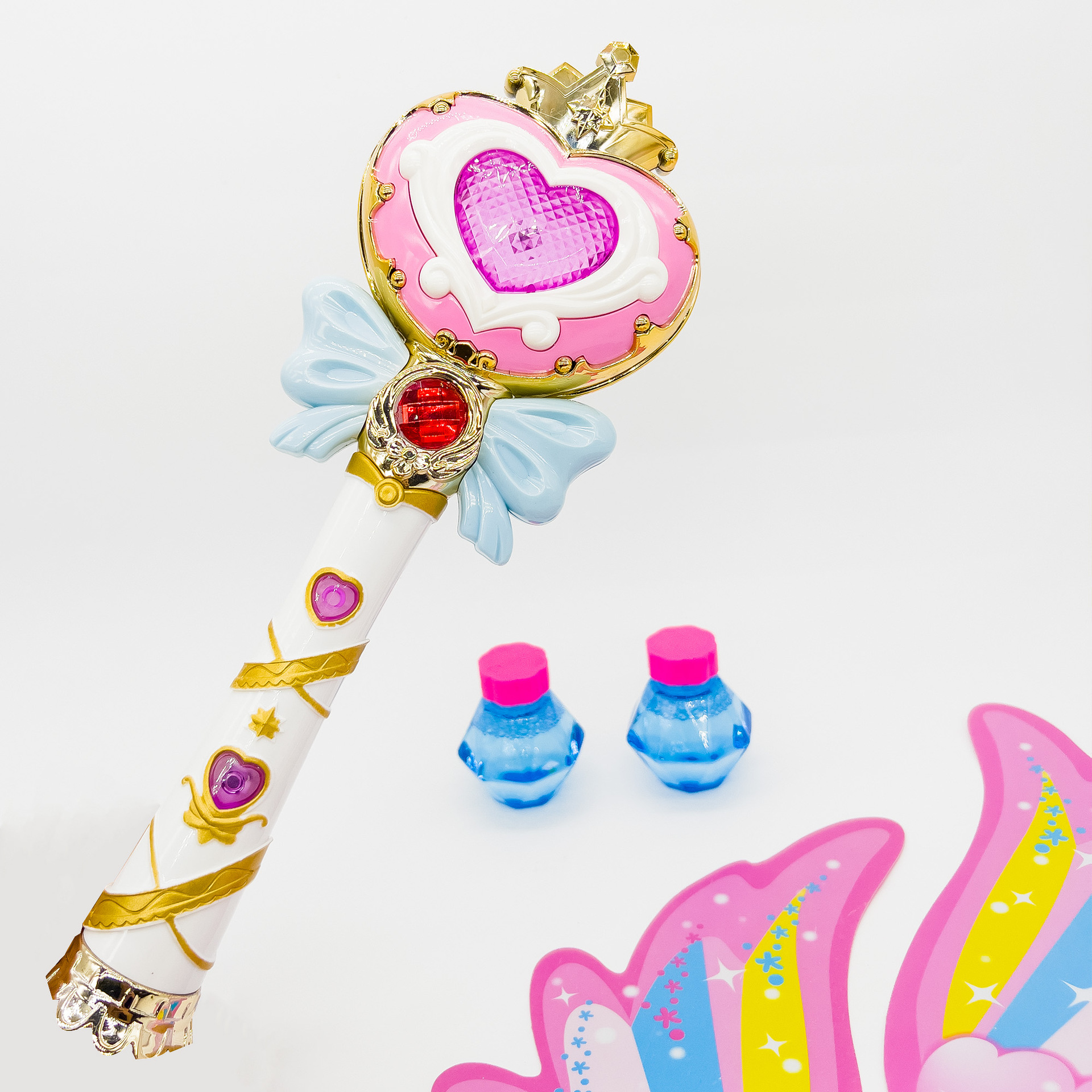 Bubble stick mágico de hadas transfronterizo juguete niña soplando burbuja artefacto niño máquina de burbujas luminosa para niños puesto al por mayor