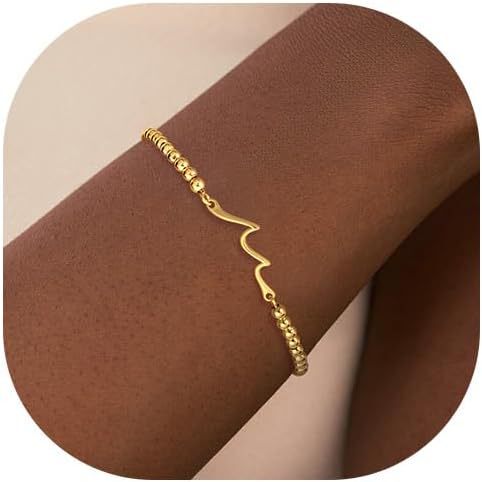 Exquisite beaded bracelet does not change color fashion adjustable slider bracelet heart-shaped cross infinite wave small simple chain