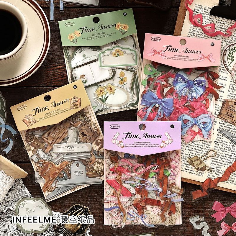 Infeel.Me 时间应答系列 PET贴纸包手账拼贴打底装饰DIY4款|undefined
