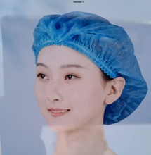 醫用帽子   一次性使用帽子  藍色條形帽