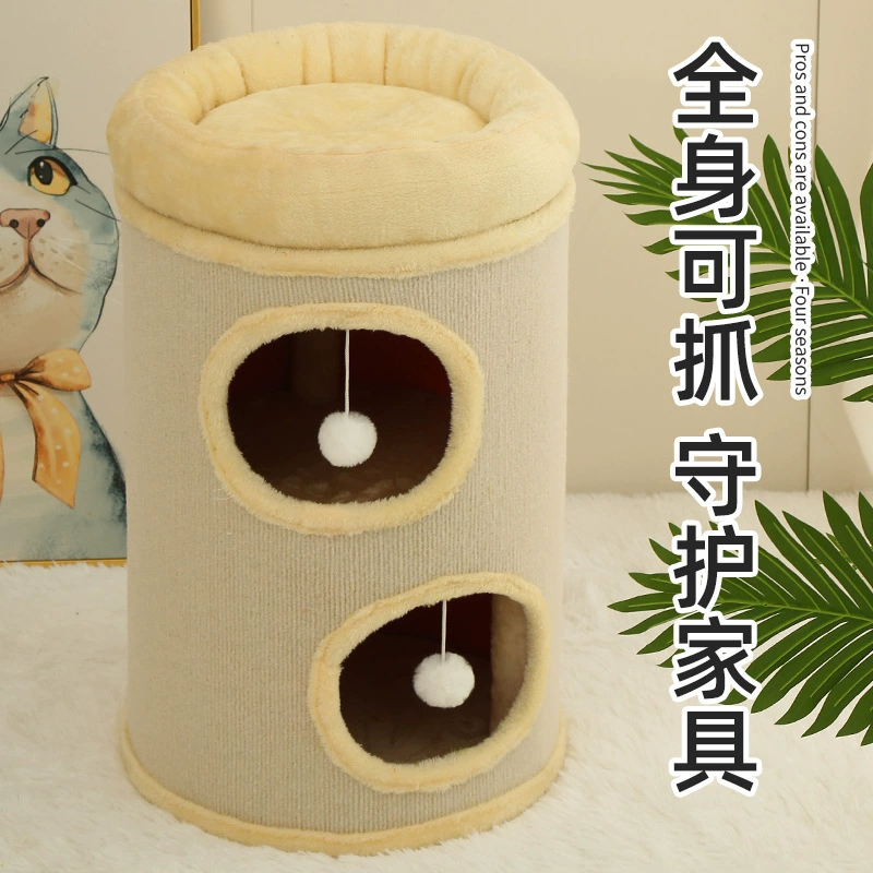 Кошачья гнезда ведро из сизаля ведро для кошек лазание для кошек зимняя теплая многокошачья семья дом для кошки когтеточка дом