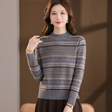 毛衣打底衫女秋冬2025新款洋气内搭宽松复古波西米亚风针织打底衫，女装毛呢外套，妃慕昵服饰