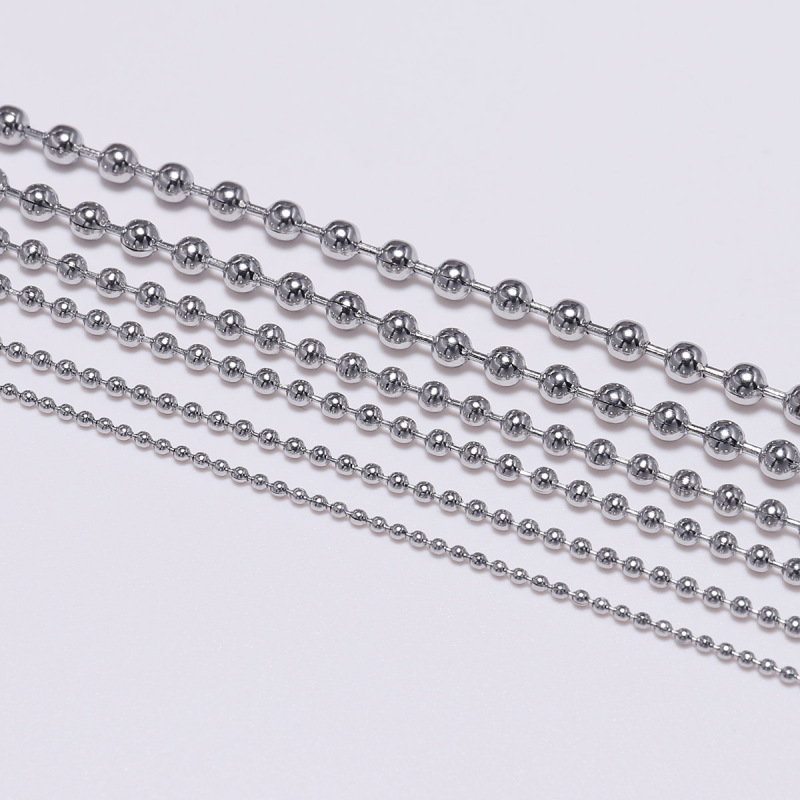 DIY Jewelry Accessories Stainless Steel Bead Chain Wave Ball Chain Tag Key Chain Pendant Hanging Chain 1.2-3.2mm