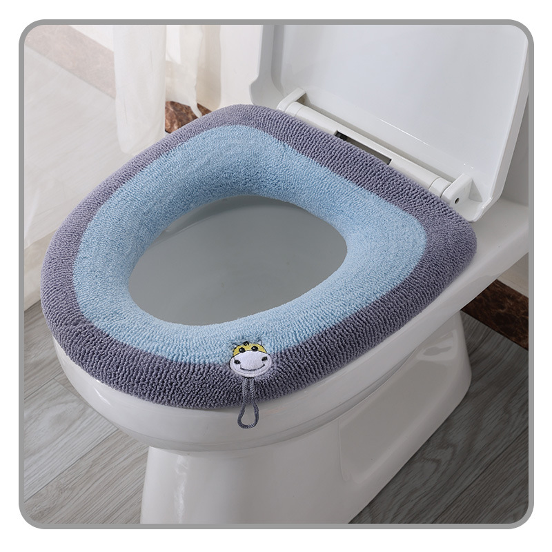 Cubierta de inodoro de punto engrosada cojín del asiento del inodoro cuatro estaciones mango Universal asiento del inodoro hogar al por mayor