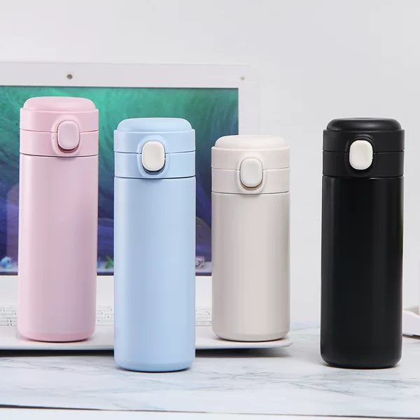Creative Pop-Up Cover Intelligent Temperature Display Pea Cup Home Gift Water Cup for Men and Women Stainless Steel Mini Thermos Cup Logo