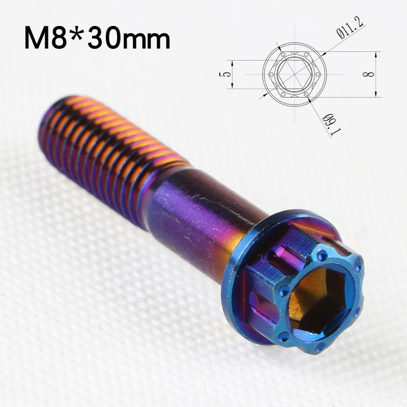 M8 tornillo hexagonal interno y externo 304 acero inoxidable quemado tapa de brida azul tornillo de oro fijación modificado motor eléctrico CNC Seiko