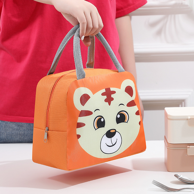 Bolsa de almuerzo de dibujos animados conejo bolsas de aislamiento térmico de mano bolsas de almuerzo de patrón de zorro bolsas de almuerzo para trabajar en la escuela bolsas de almuerzo comercio exterior al por mayor