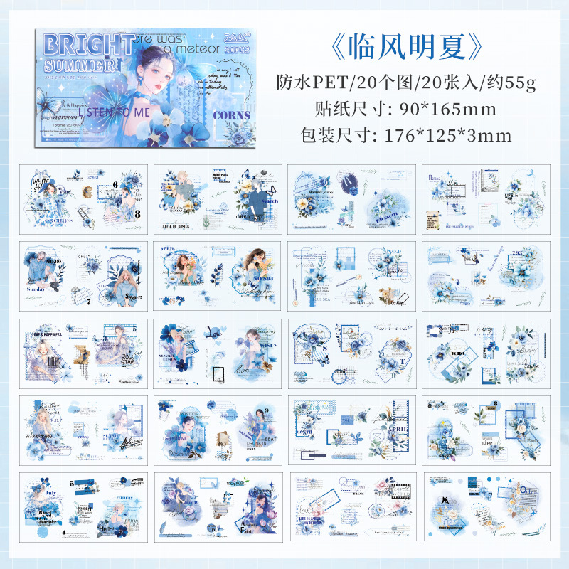 Serie de notas especiales para niñas Libro de pegatinas impermeable de pet transparente Libro de pegatinas de paisajismo de collage de decoración de bricolaje de cuenta manual transfronteriza
