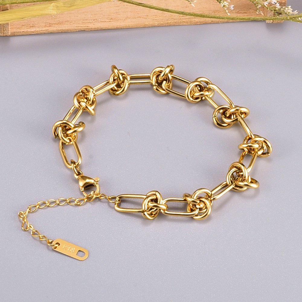 Heart 304 Stainless Steel Titanium Steel 18K Gold Plated No Inlaid Anklet In Bulk display picture 6