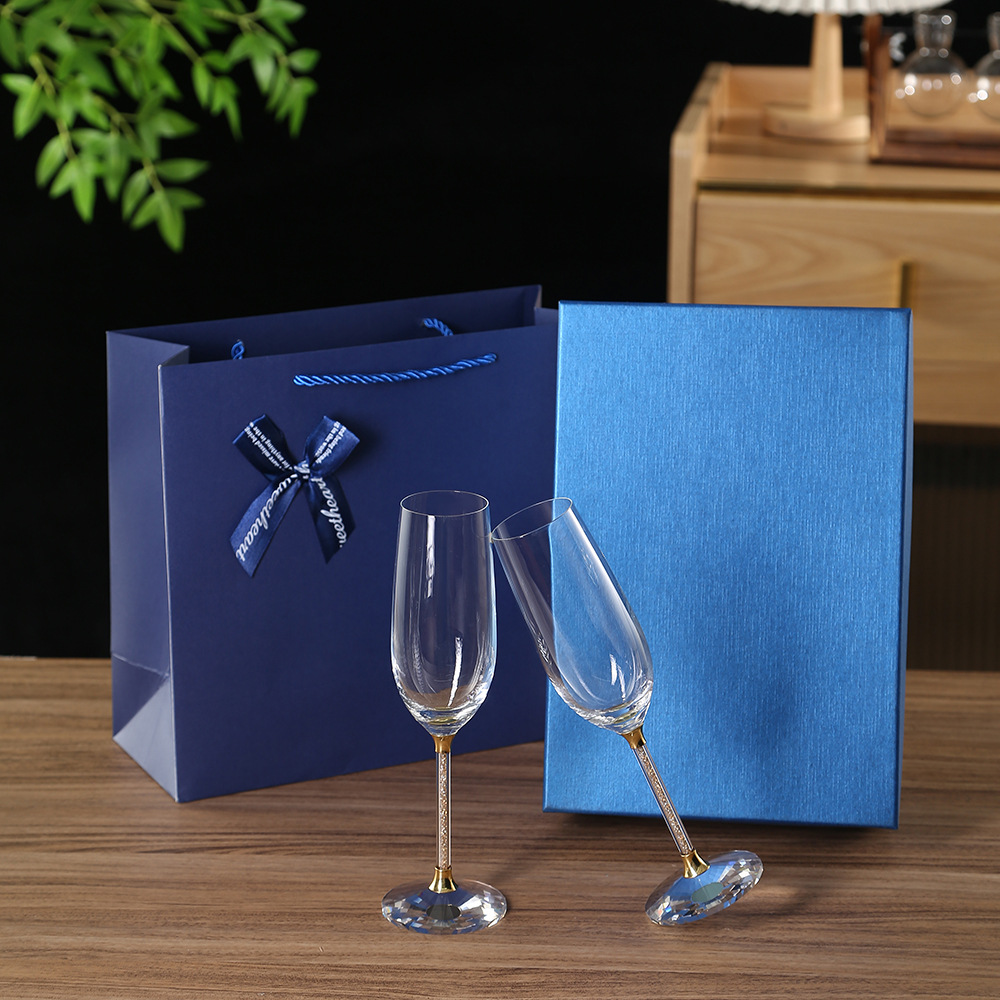 골든 컵 스템 선물 상자 선물 가방 2개 세트
