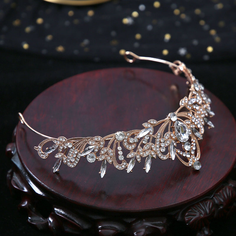 Simple Style Leaf Alloy Plating Inlay Rhinestones 1 Piece display picture 2