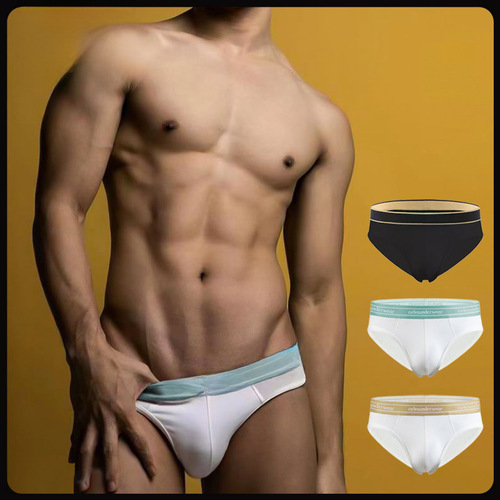 White Gold Macaron Series Men's Tri-angled Pants ORLVS Trend Brand Cross-border Low-rise Cotton Underwear Sexy U-shaped Youth