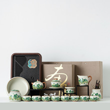 2025新款青花汝窑功夫茶具套装家用轻奢高档一整套茶壶茶杯礼盒装