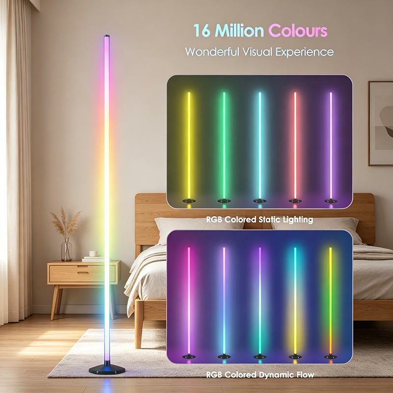 Moderno estilo minimalista pieza de suelo luz de atmósfera 5050rgb iluminación control remoto LED luz de atmósfera luz de suelo