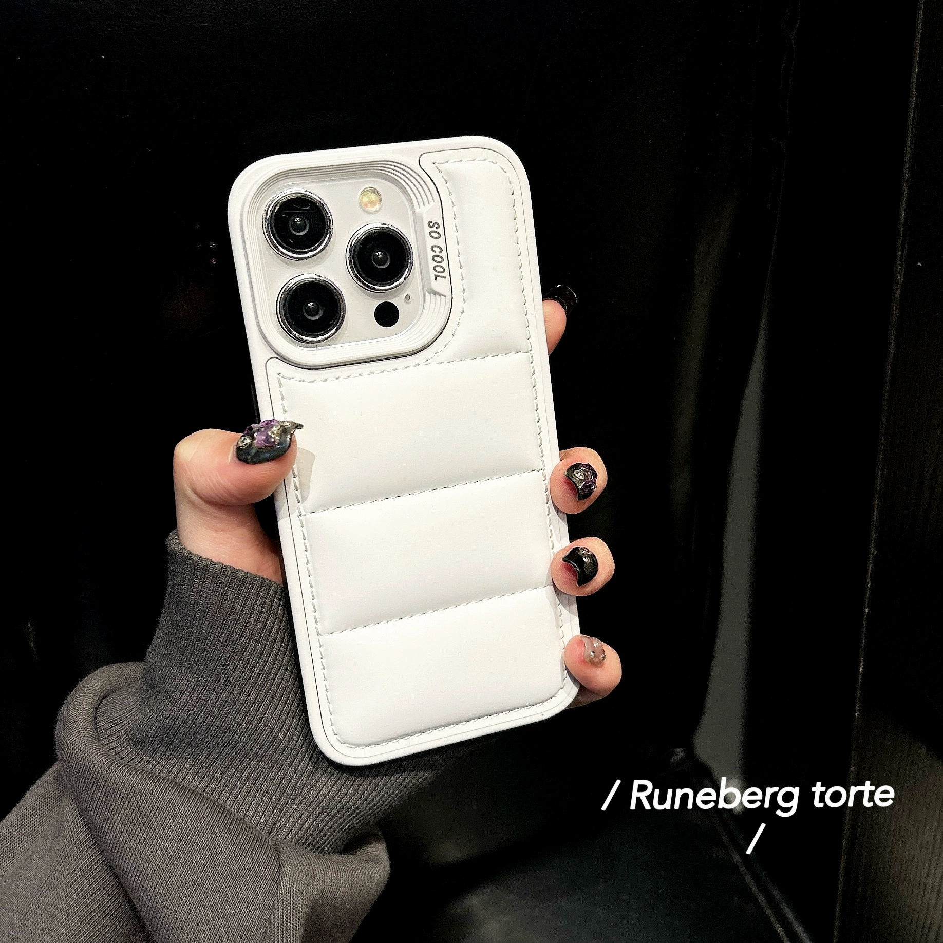 Apple, двухцветная пуховка, чехол совместимый с телефоном, iPhone 13/15, (торговля через границу)