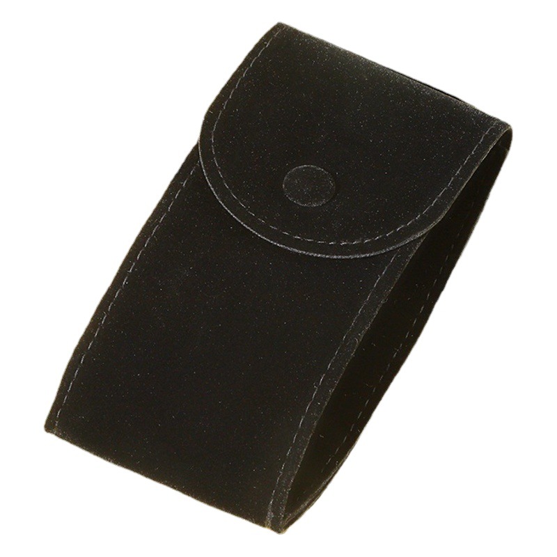 En stock de doble cara de terciopelo reloj sobre bolsa de joyería bolsa de botón de alta calidad de piel de venado de terciopelo microfibra Flip reloj bolsa de fábrica