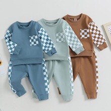 E 38713 Print Patchwork Long Sleeve Set ӡ��ƴ�ӳ�����װ
