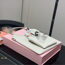 进口小牛皮长手柄拼接公文包保龄球包手提单腋下包大容量托特包
