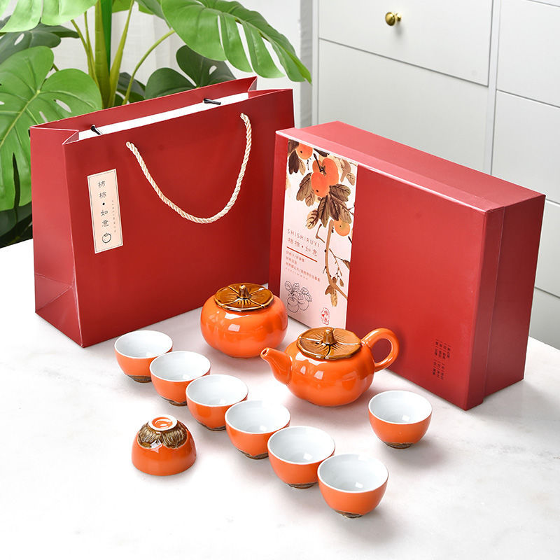 αεεεεζ 빨간색 큰 선물 상자, 냄비 1개, 항아리 1개, 컵 8개 αεεεεζ