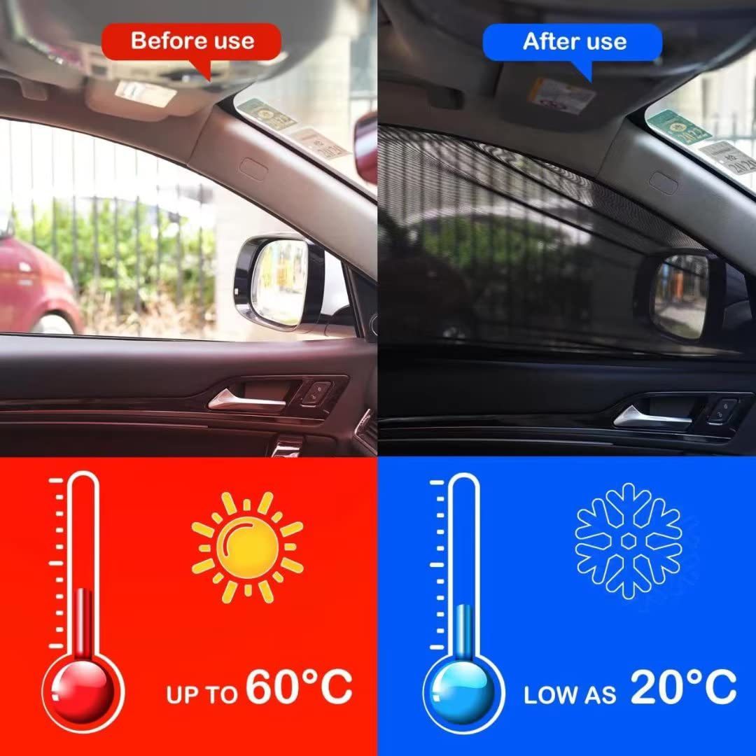Universal Retractable Camping Car Front Side Curtain Super Elastic Mesh Window Sunshade Curtain Cover Car Sunshade