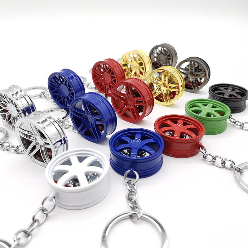国境を越えた対外貿易TE37 BBSハブキーホルダー車ファン改造ブレーキディスク付き金属ハブ車ストラップ