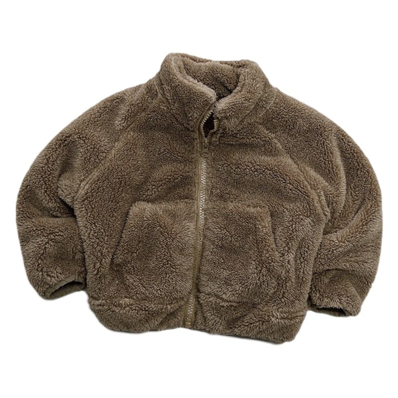 Niños y niñas abrigo de felpa 2024 invierno nuevos niños abrigo ligero Bebé estilo coreano Mori todo-juego ropa para niños