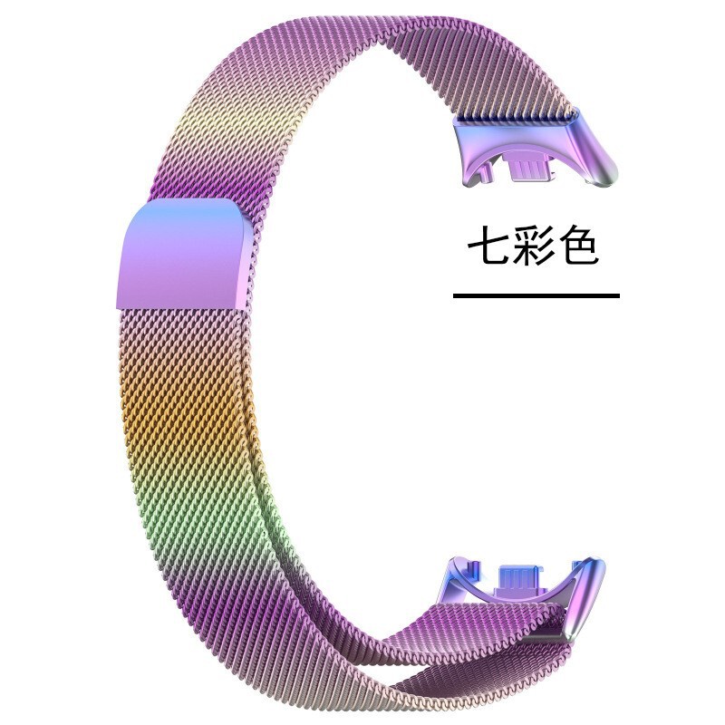 适用小米手环10表带xiaomi band9/8米兰尼斯不锈钢磁吸金属表带|undefined