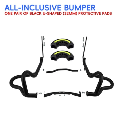 Suitable for Qianjiang Flash 400 Motorcycle bumper - black-carbon-steel-bumper-black-protective-block