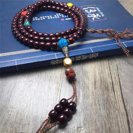 海南星月菩提毛感料长串朱砂供正月佛珠男女108颗串批发文玩