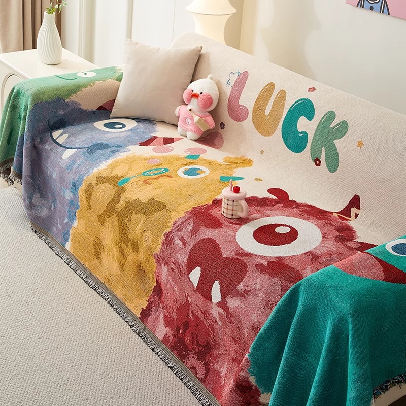 Toalla de tela para sofá de dibujos animados 2025 nueva cubierta de funda de cojín antideslizante manta universal de una pieza universal con todo incluido