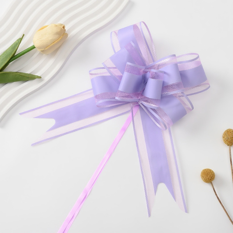 Nueva puerta del coche tire flor 5cm gran hilo de nieve color natural elegante mano tire de la flor de embalaje de regalo de Navidad arco tire de la flor