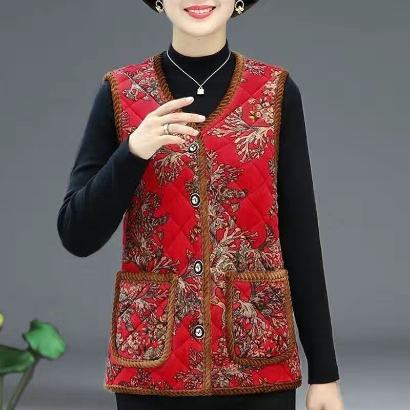 레드 코랄 [양면 벨벳 두꺼운 조끼]