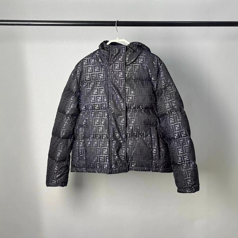 90白鸭绒双F印花连帽男士冬季羽绒服外套men feather witner coat|undefined