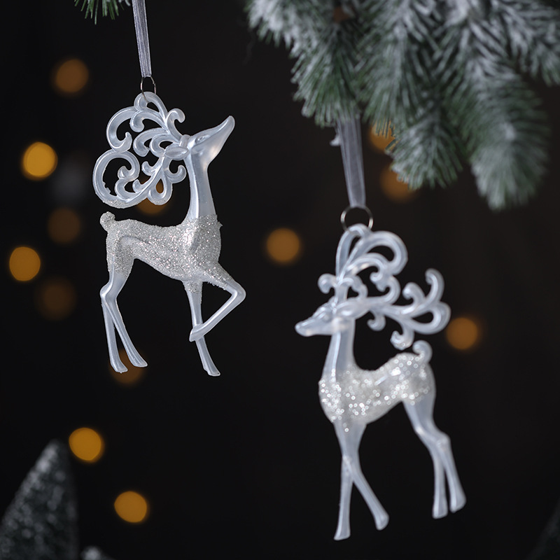 Colgante de Navidad ángel pentagramas de nieve alce colgante decoración de Navidad colgante de polvo brillante decoración