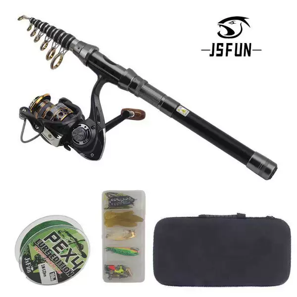 Lure Fishing Rod Set, Straight Handle Carbon Lure Rod, Portable Lure Rod, Long-Distance Casting Sea Fishing Spinning Reel Set