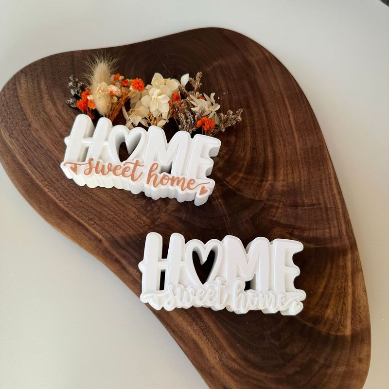 Home sweet home字母带插花孔硅胶模具石膏模具装饰摆件|undefined
