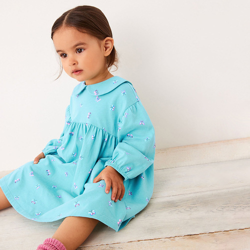 Little maven autumn European and American children's dress long-sleeved princess dress children's skirt home pure cotton children's skirt