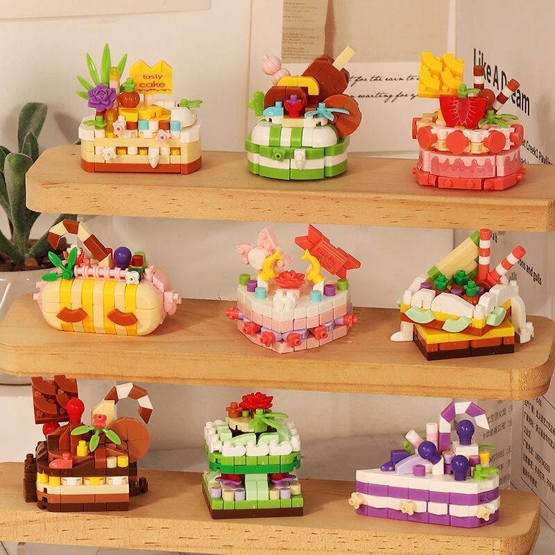 Compatible with Lego Dessert Party Series Cake Building Blocks Children Educational Assembled Toys DIY Birthday Gift Hot Sale