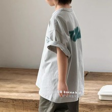 SS高端品牌韩国男童短袖T恤2024春夏装儿童打底衫中大童女童上衣
