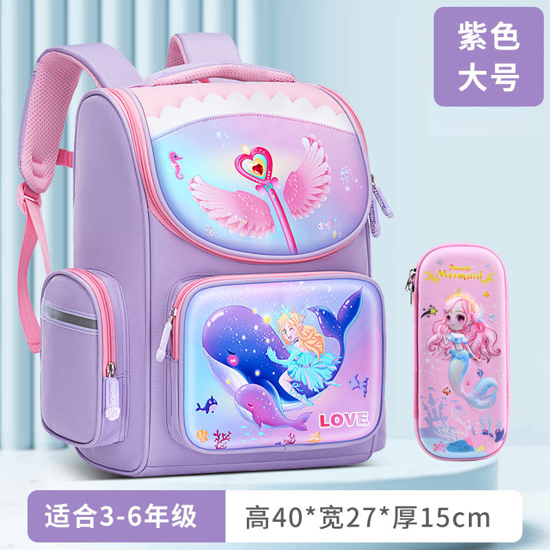 Nuevas mochilas escolares para niños, mochila de hombro unicornio para niños y niñas, 1 - 3 - 6 grados, bolsa espacial encantadora